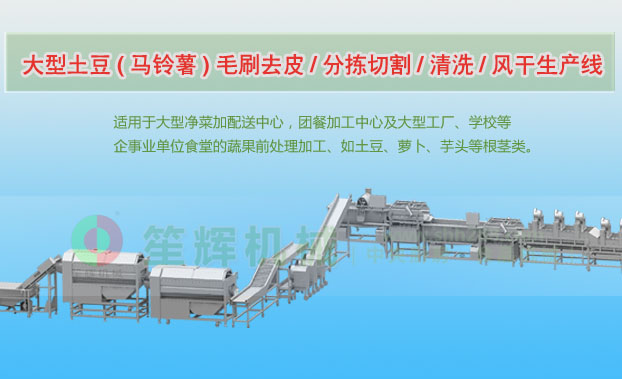 黄石连续式土豆去皮清洗切割风干生产线